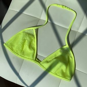 VS neon yellow mesh string bikini top
